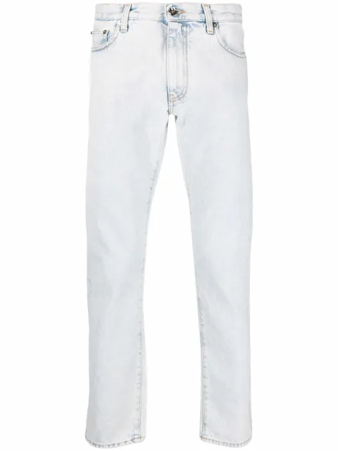 Off-White Diag-stripe print slim fit jeans