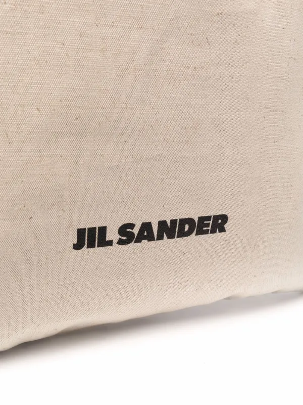 【送料&関税込】Jil Sander Tote Bag With Logo Jil Sander logo-print Canvas Tote Bag | Neutrals | FARFETCH
