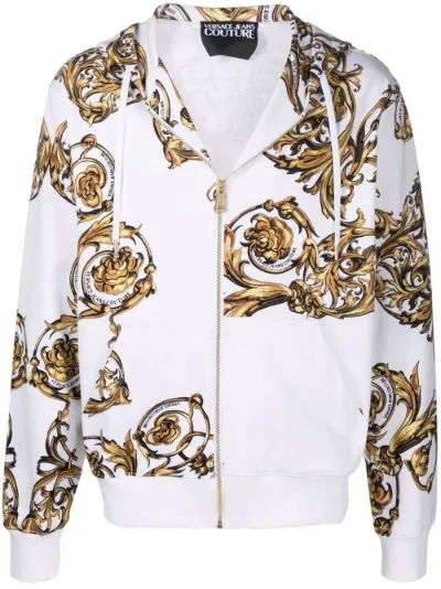 baroque-print zip-up hoodie | Versace 