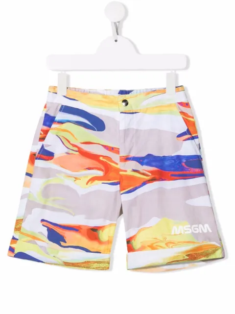 MSGM Kids shorts con estampado fluido