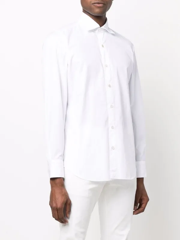 buttoned spread-collar shirt 