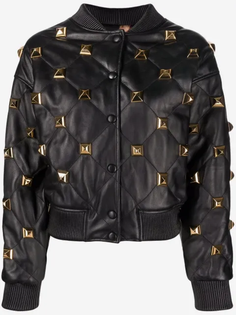 Philipp Plein 스터드 퀼팅 보머 재킷
