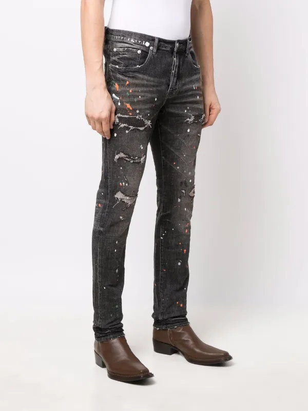 Purple Brand paint-splatter Detail slim 