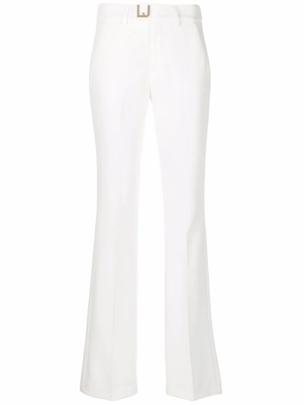 

LIU JO pantalones acampanados con aplique del logo - Blanco