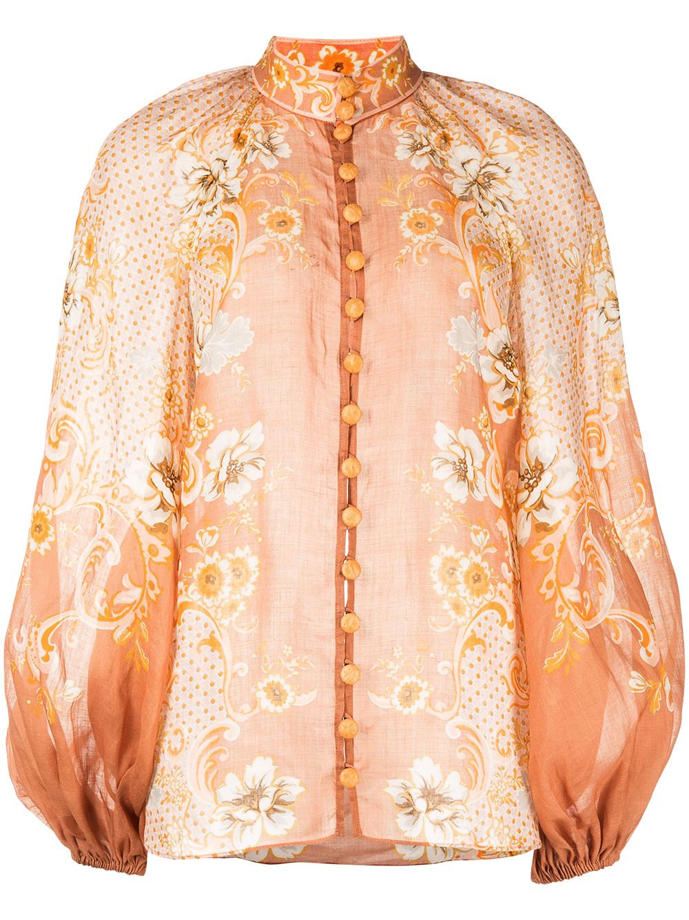 

ZIMMERMANN blusa Postcard Lantern - Naranja