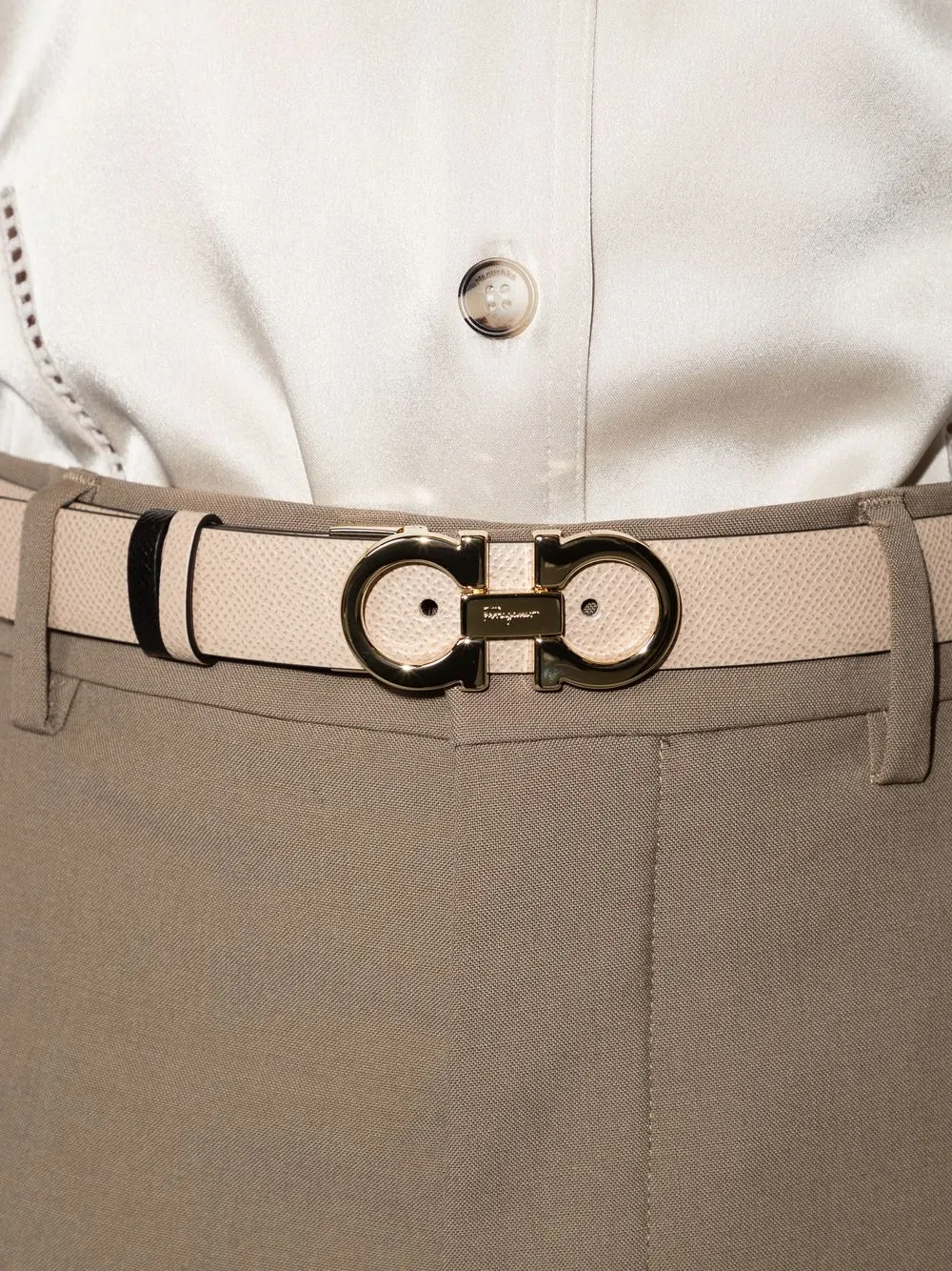 Ferragamo Omkeerbare riem - Beige Top Merken Winkel