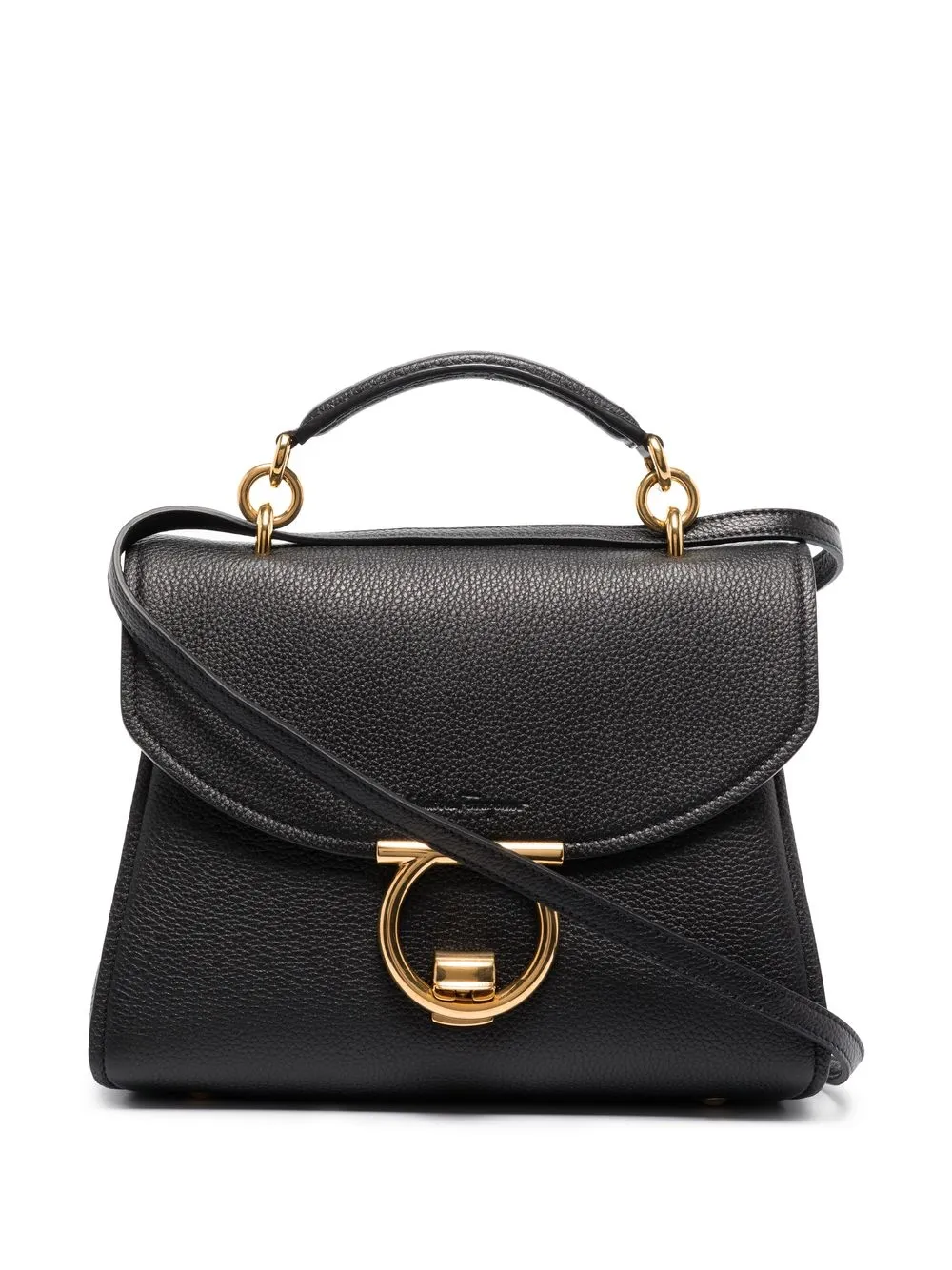 

Salvatore Ferragamo bolsa Gancini con asa en el tope - Negro