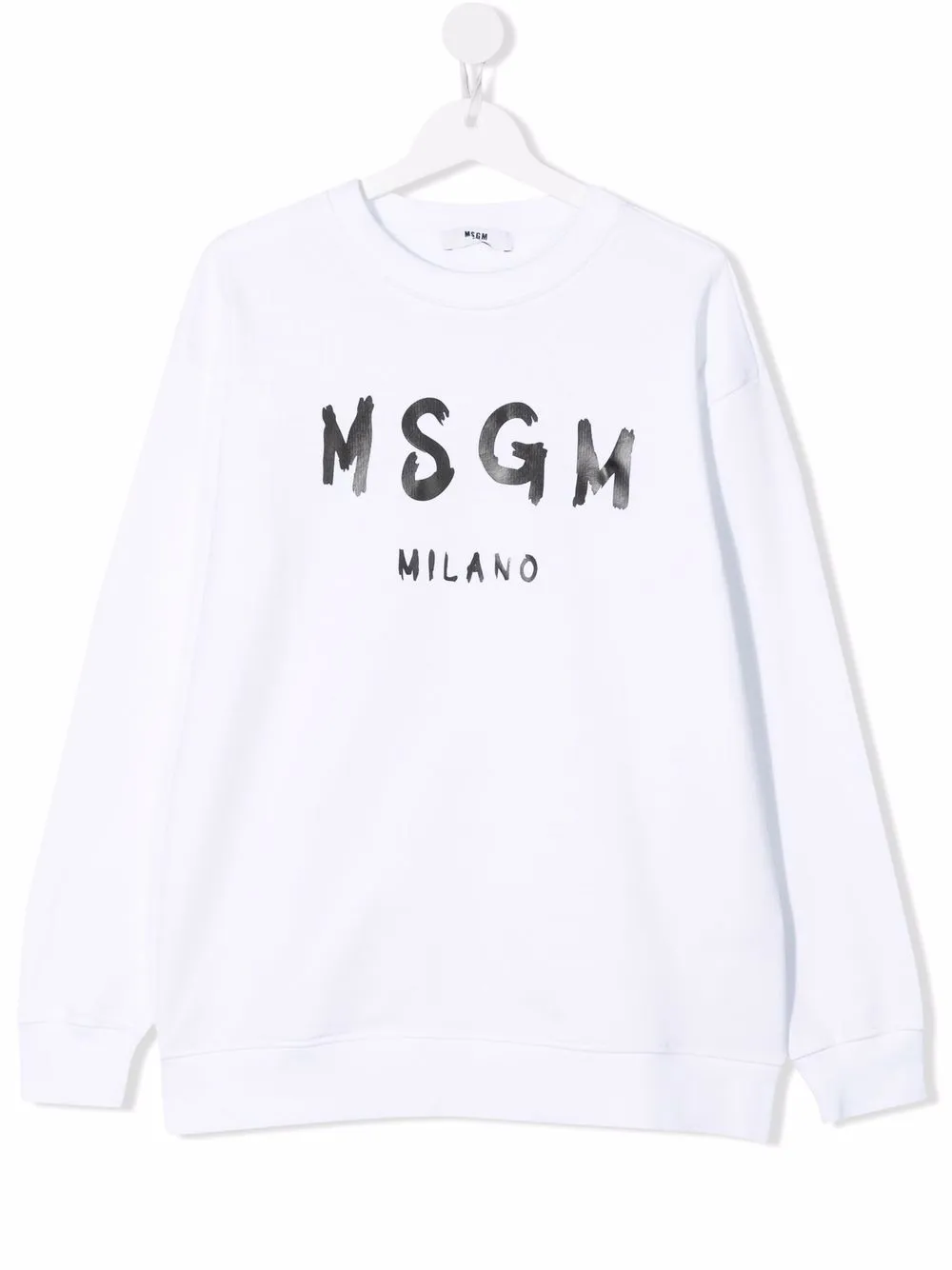 

MSGM Kids sudadera con logo estampado - Blanco