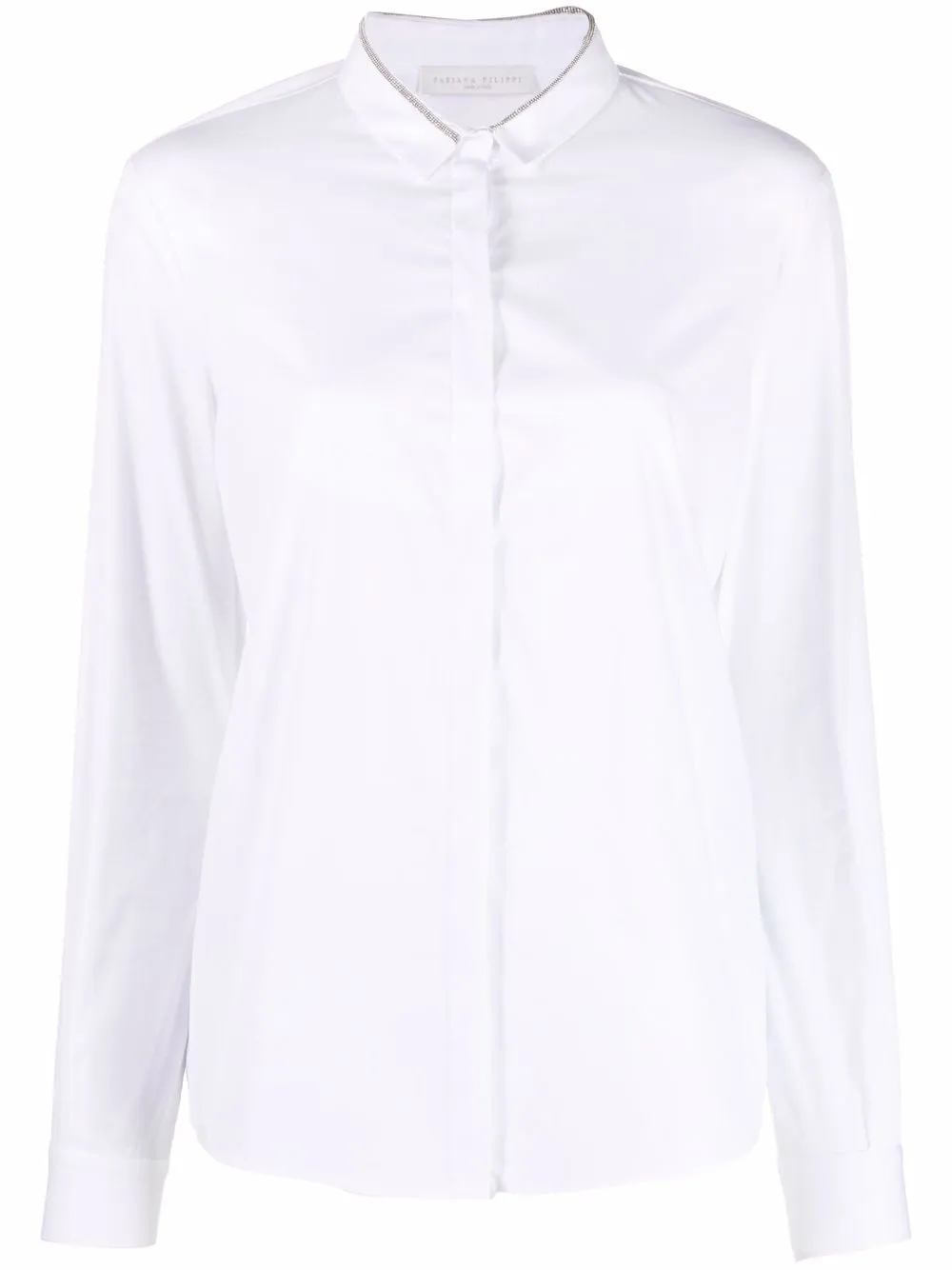 Fabiana Filippi Monili-trimmed long-sleeved shirt - White