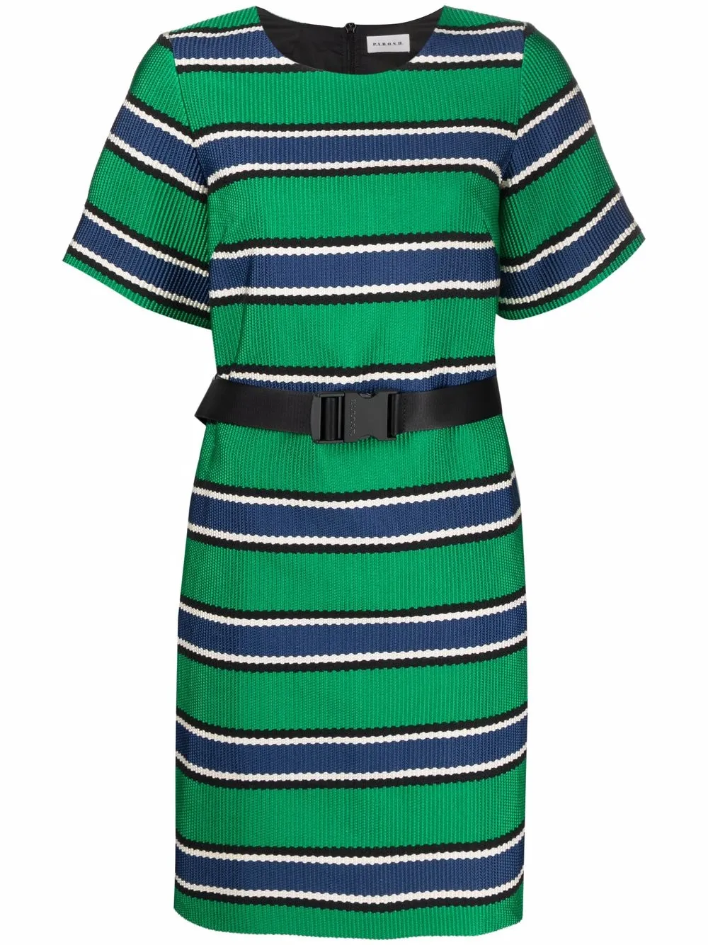 

P.A.R.O.S.H. Plutone striped mini dress - Green