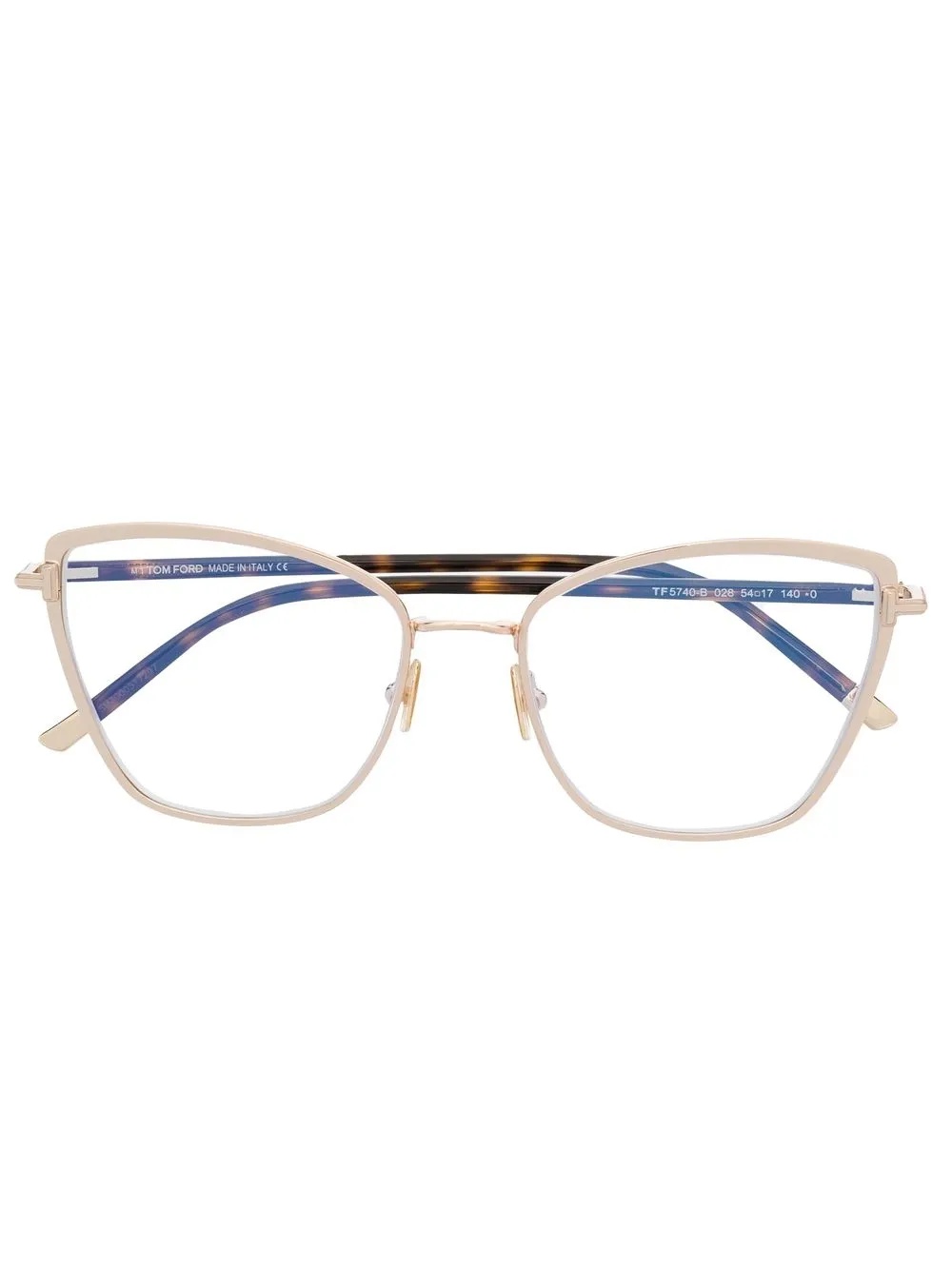 

TOM FORD Eyewear lentes con armazón mariposa - Marrón