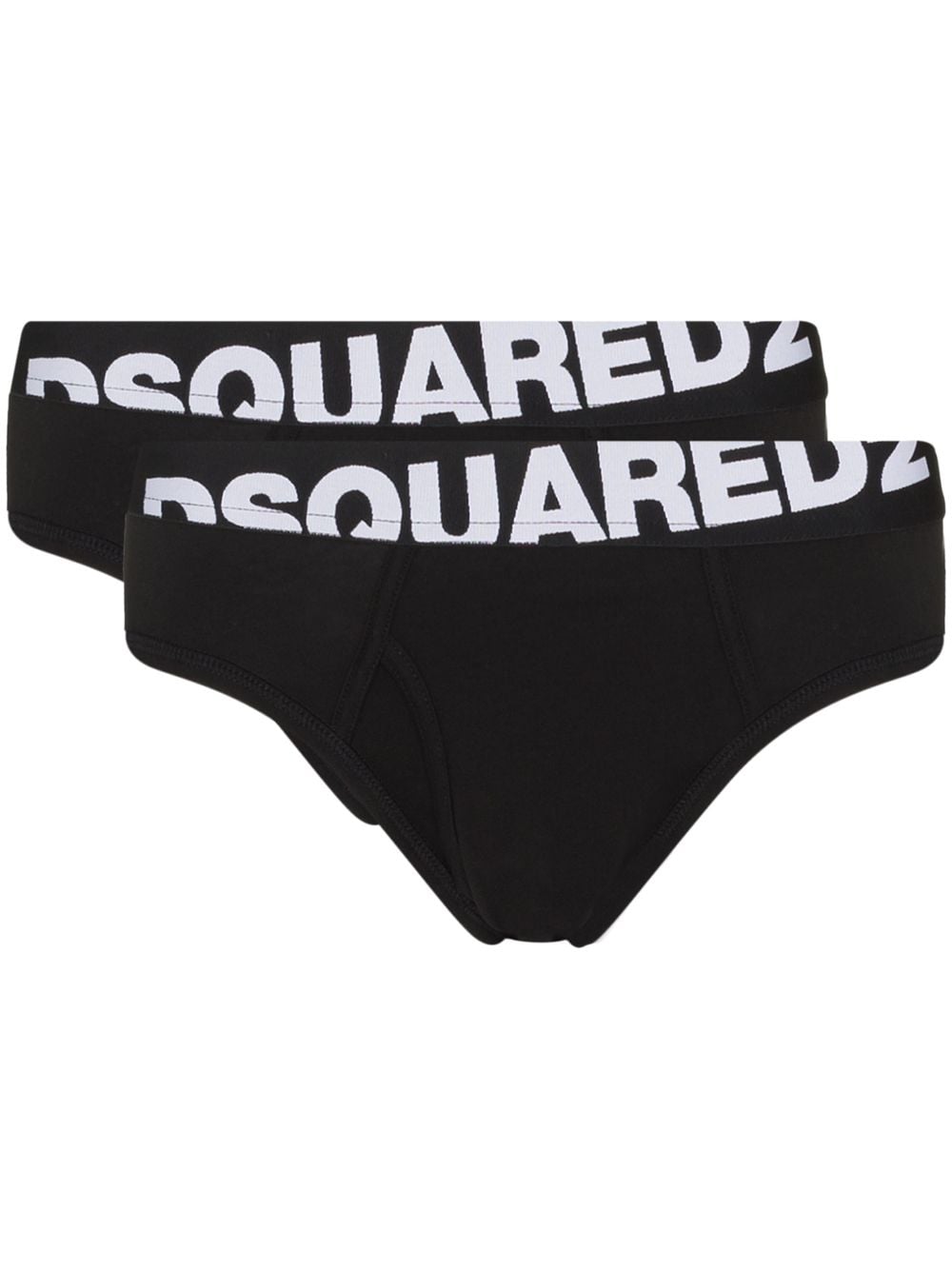 Shop Dsquared2 Logo-waistband Pack Of Two Briefs In Black