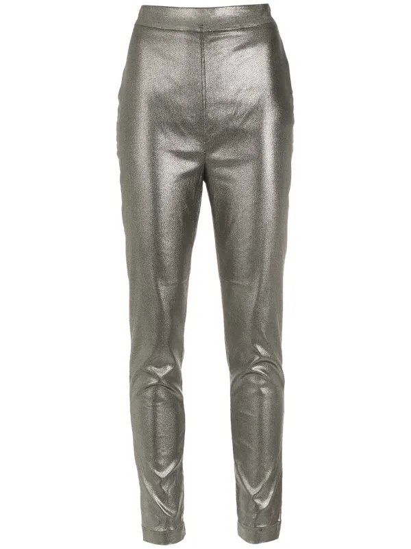 Metallic high waisted leggings store