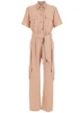 Olympiah short-sleeve buttoned jumpsuit - Neutrals