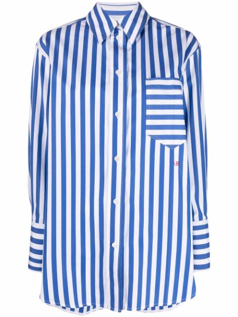 Victoria Beckham striped long-sleeved shirt