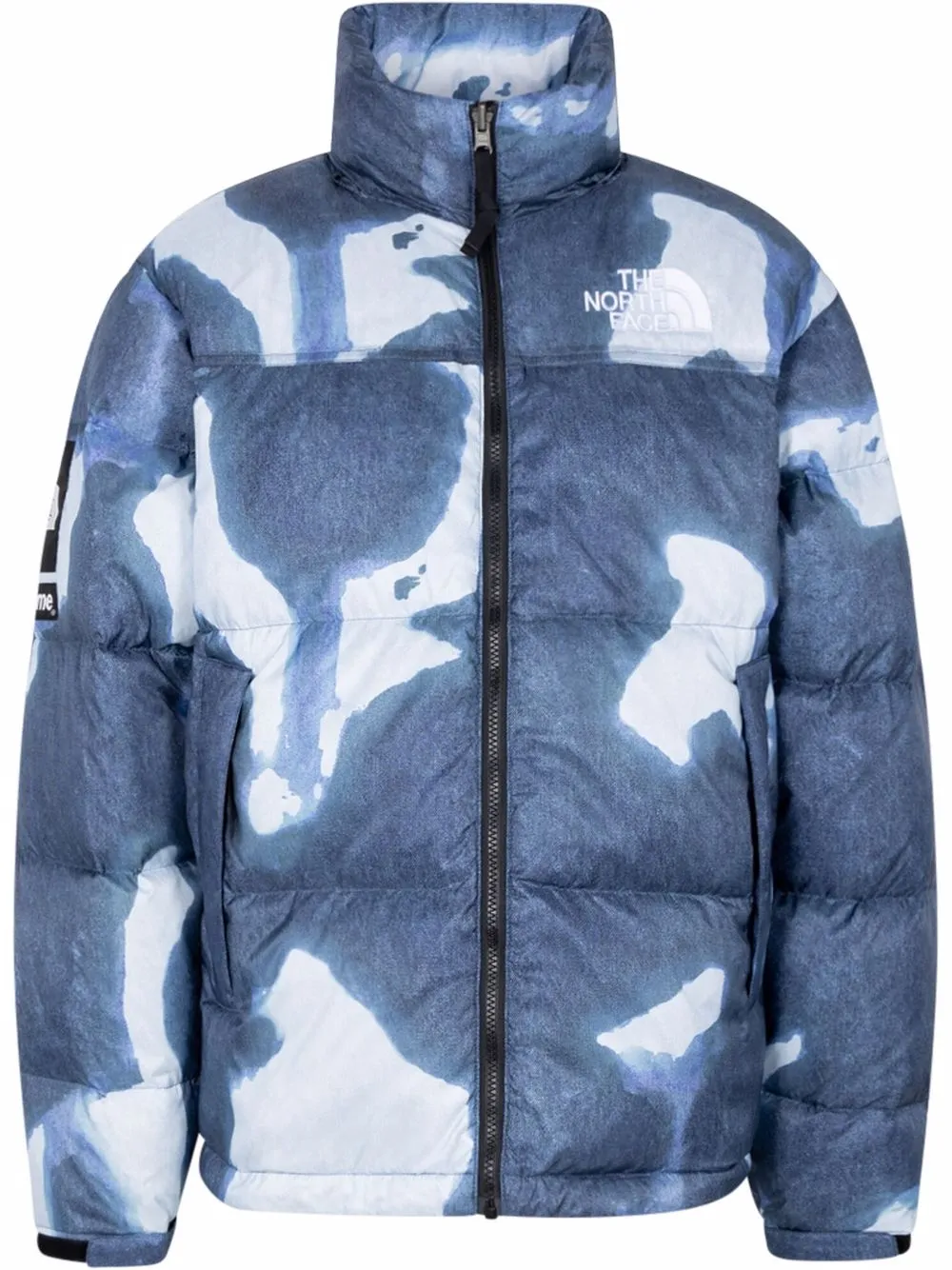 Image 1 of Supreme x The North Face bleached denim print Nuptse jacket