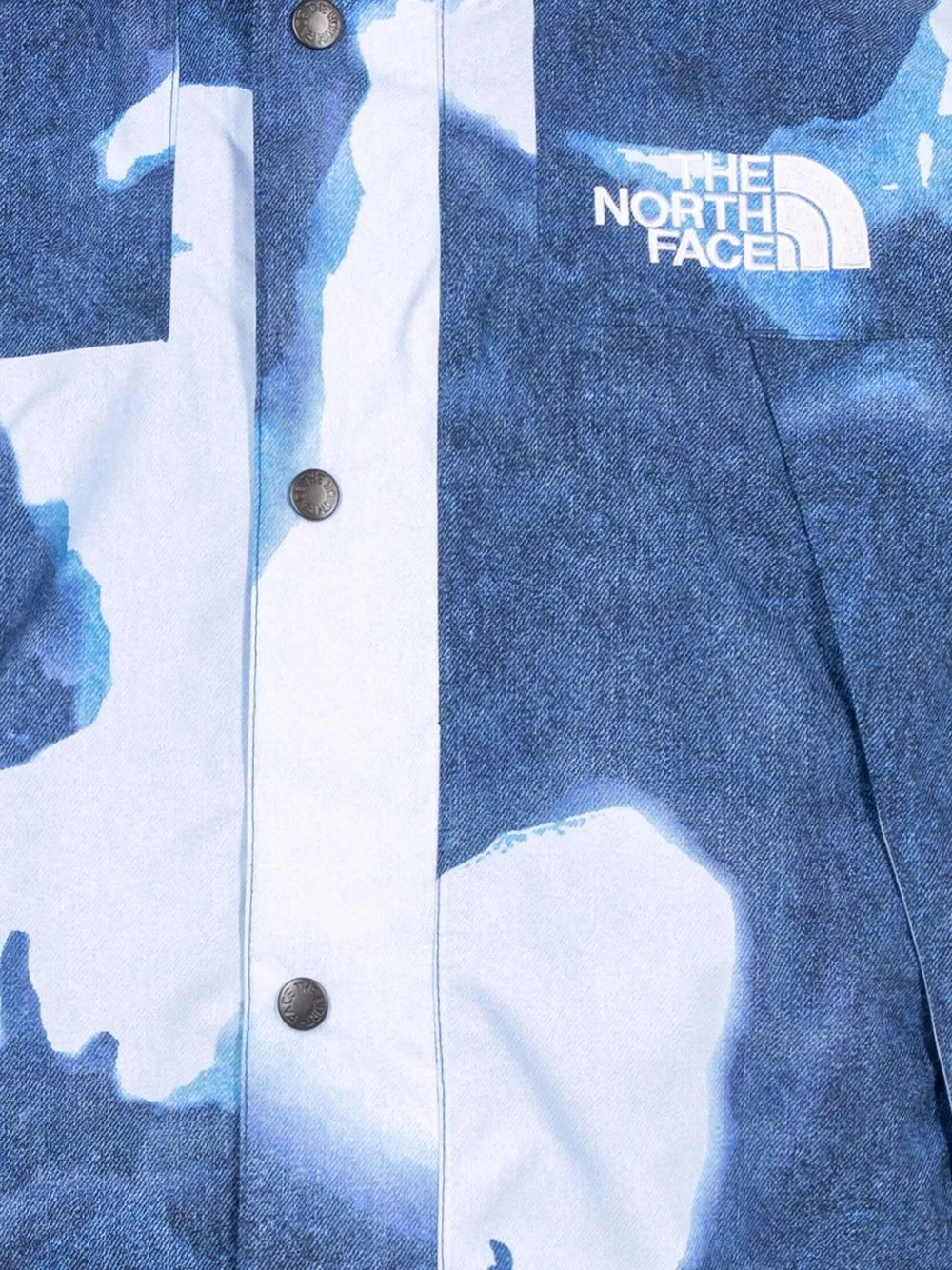 Supreme x The North Face Bleached denim-print Mountain Jacket - Farfetch