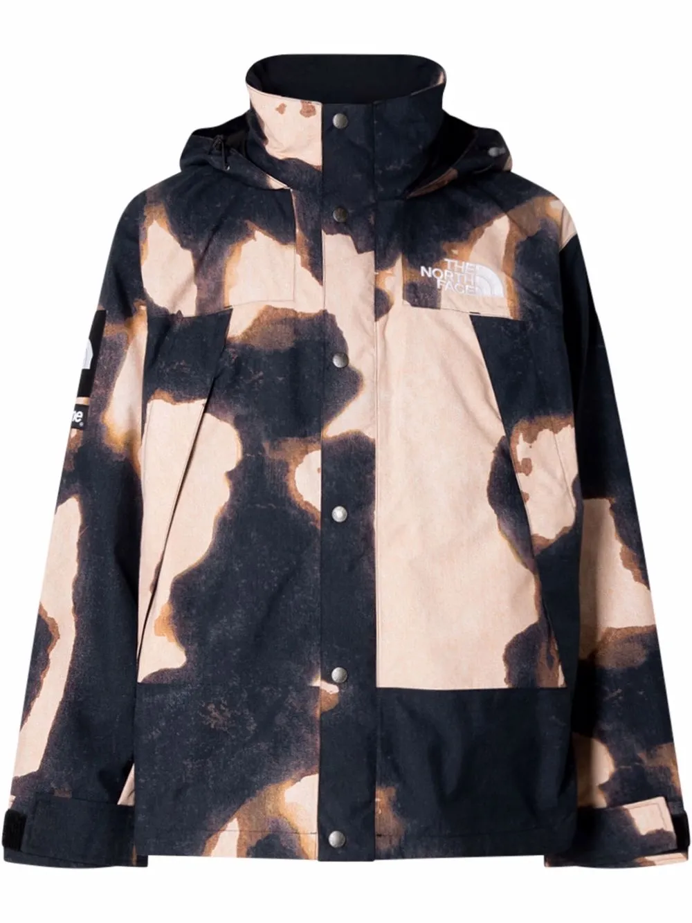 Image 1 of Supreme x The North Face bleached denim-print mountain jacket