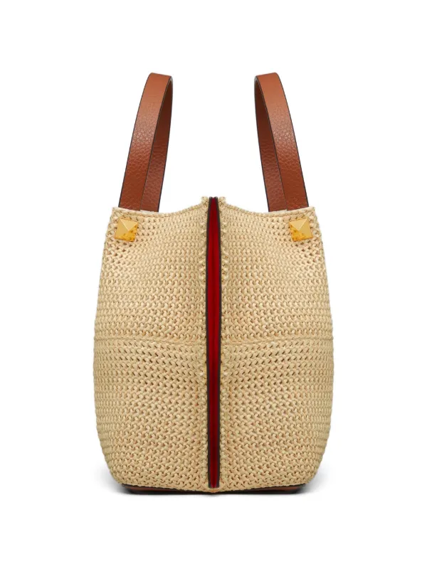 Valentino Garavani Summer ストローハンドバッグ M | ニュートラル