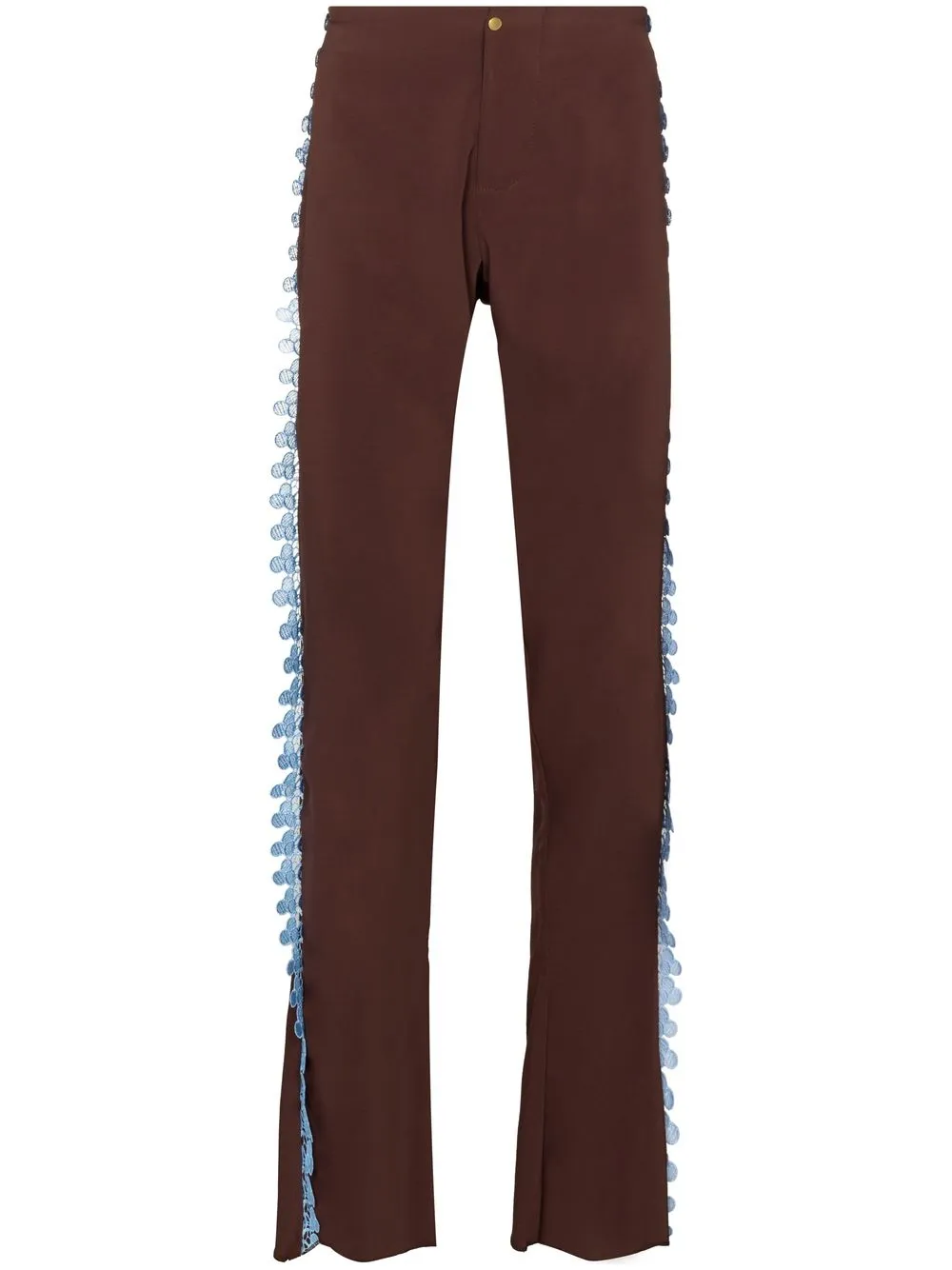 

Orange Culture crochet-trim straight-leg trousers - Brown