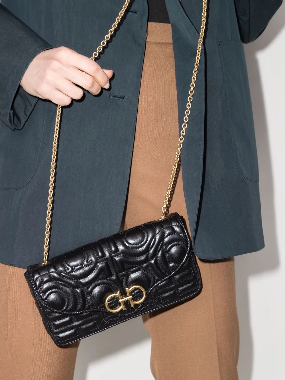 Salvatore Ferragamo Gancini Quilted Crossbody Bag Farfetch