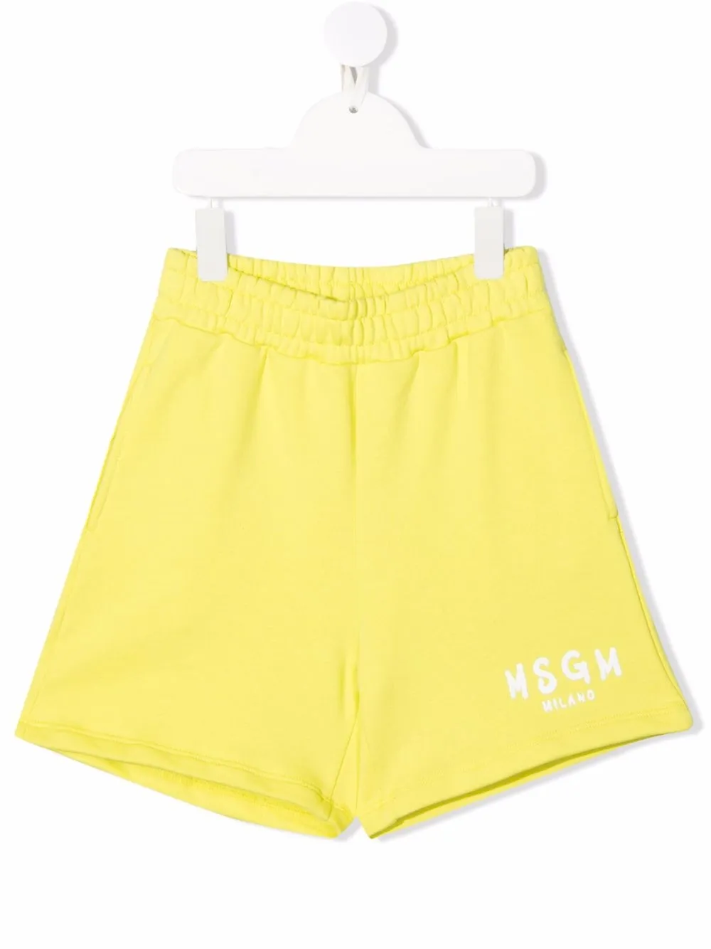 

MSGM Kids logo-print stretch shorts - Yellow