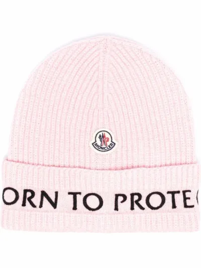 moncler pink beanie