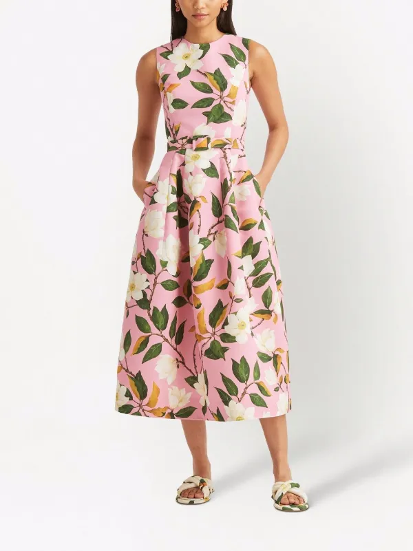 la Renta floral-print flared maxi dress 
