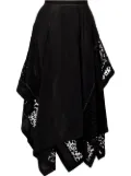 JW Anderson lace-insert asymmetric skirt - Black