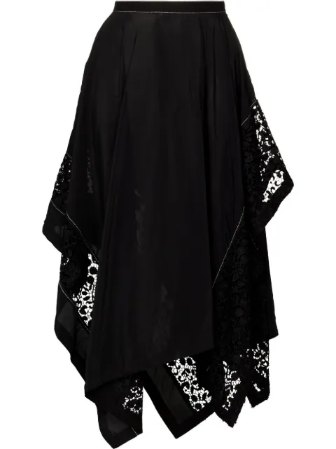 JW Anderson lace-insert asymmetric skirt 