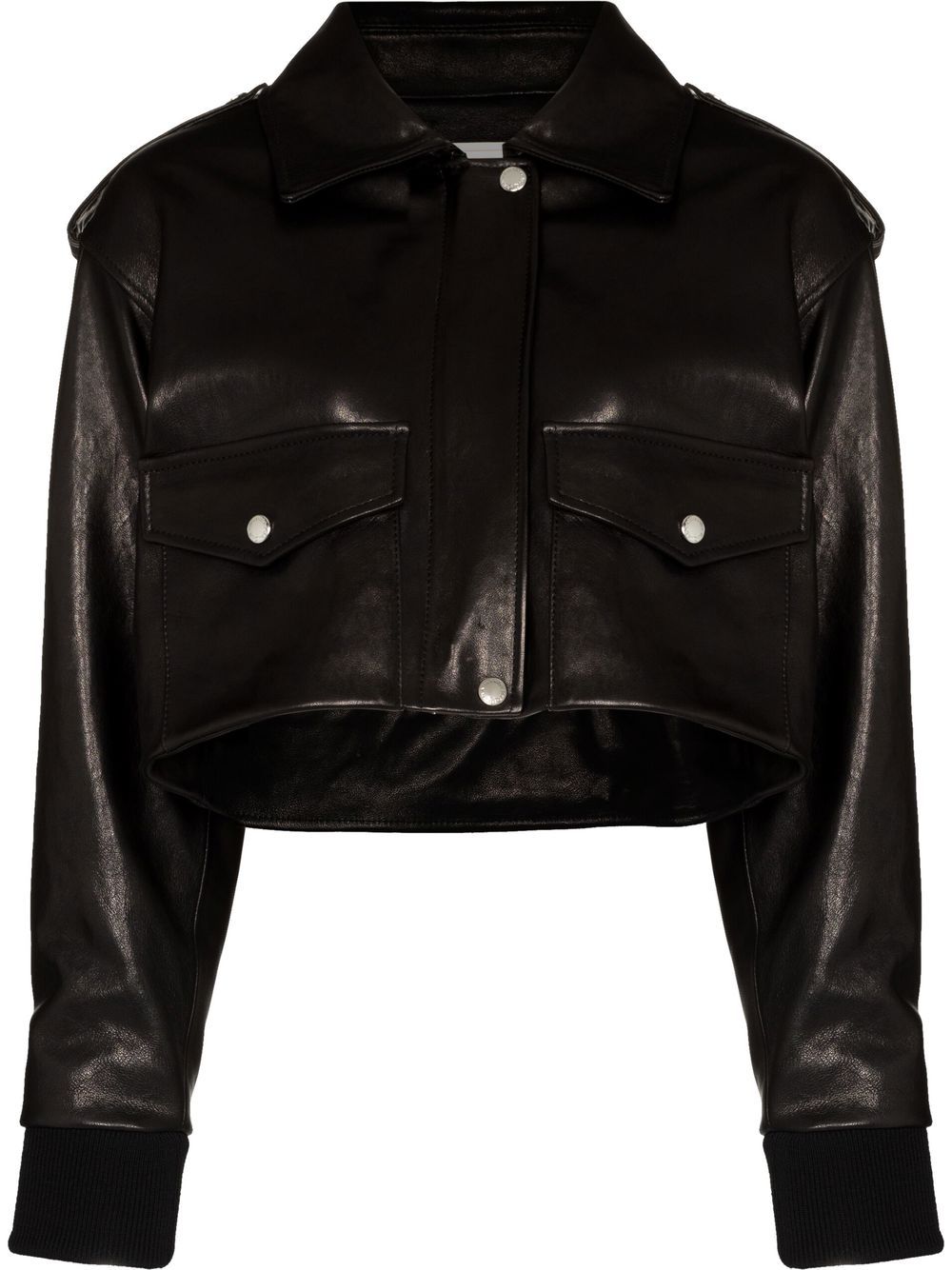 Alexander McQueen Cropped Leather Jacket - Farfetch
