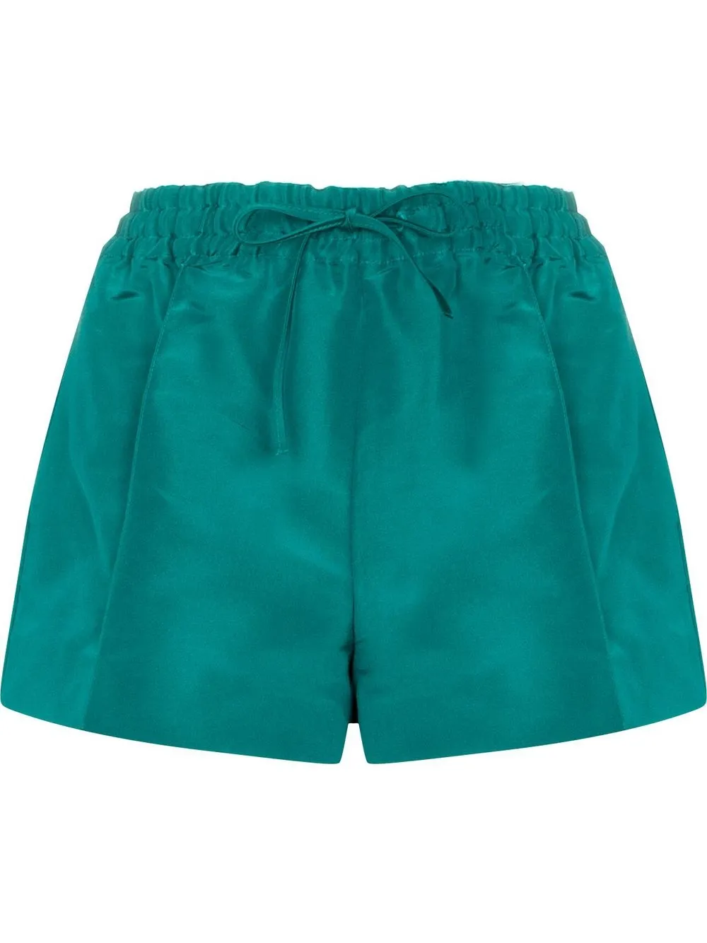 Valentino Drawstring-waist Pressed-crease Shorts In Green