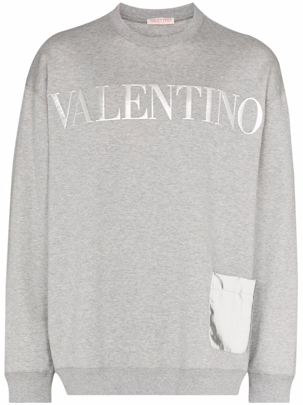 

Valentino sudadera con logo en relieve - Gris