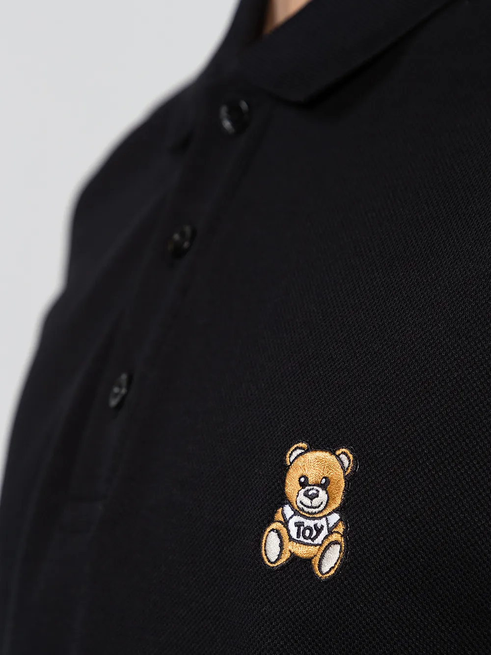 фото Moschino рубашка поло с вышивкой teddy bear