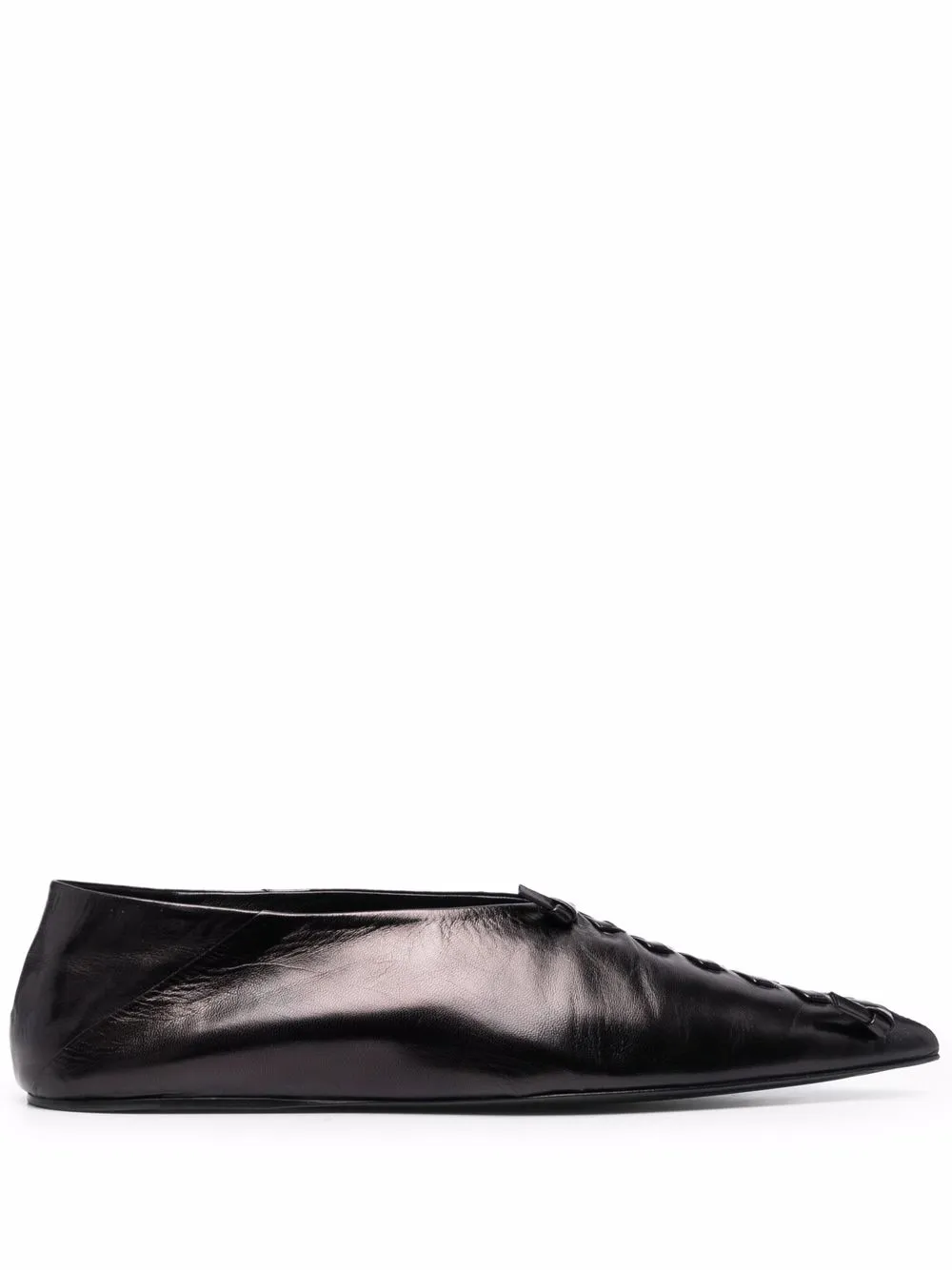 

Jil Sander flats con detalle de nudo - Negro