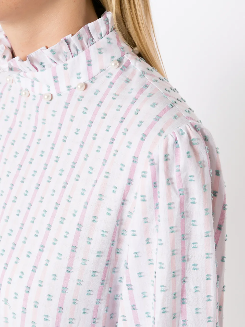 Olympiah Flocos Longsleeved Smocked Dress In Neutrals
