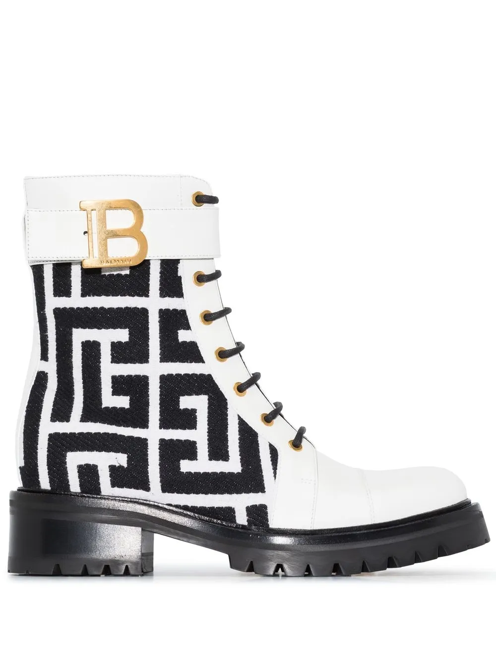 Balmain Ranger Romy Monogram Combat Boots - Farfetch