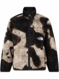 Supreme x The North Face bleached denim fleece jacket - Brown