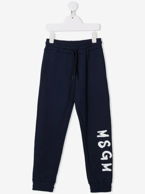 MSGM Kids pants tapered con logo estampado