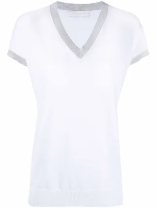 Tシャツ・カットソー FABIANA FILIPPI Woman T-Shirt White JED275F615L456 VR1 Fabiana Filippi bead-embellished T-shirt | White | FARFETCH