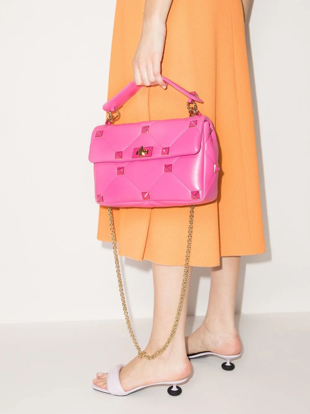 Valentino Garavani Roman Stud schoudertas - Roze