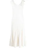 VOZ Harlequin silk-linen midi dress - White