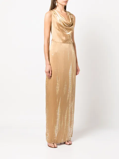 VOZ convertible silk maxi dress VD47TieDyeGold - 2