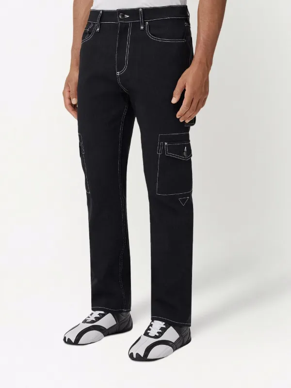 Burberry contrast-stitch straight-leg Jeans | Black | FARFETCH