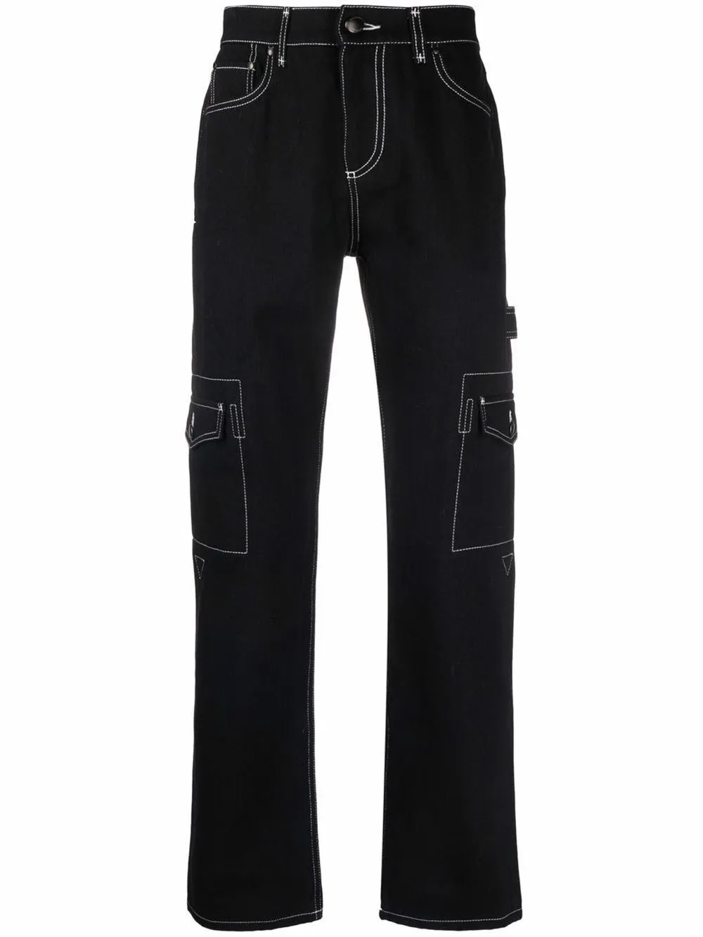 contrast-stitch straight-leg jeans 
