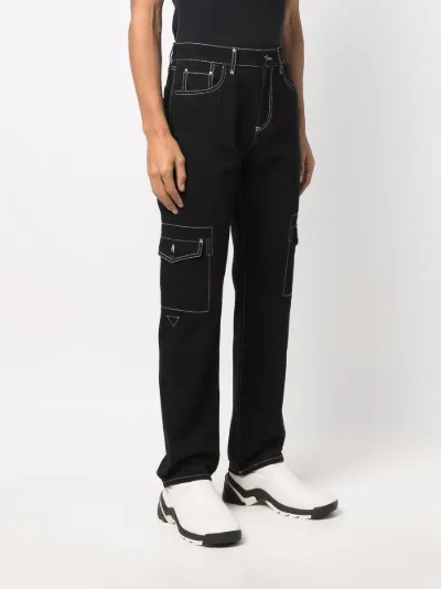 Burberry contrast-stitch straight-leg 