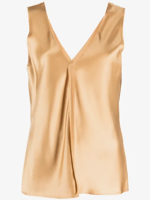 VOZ raw-cut silk tank top