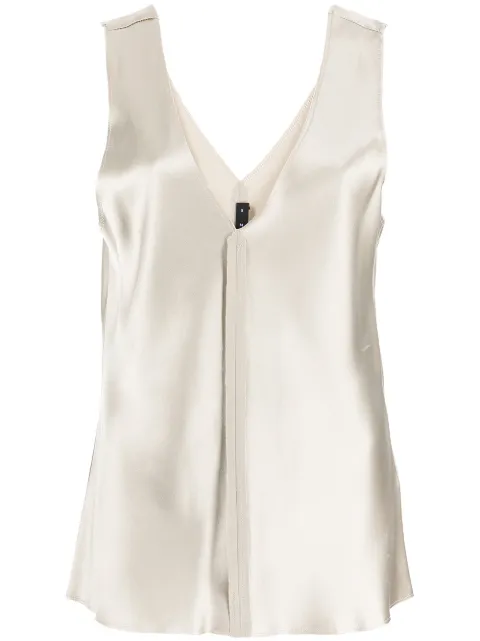 VOZ raw-cut silk tank top