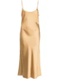 VOZ metallic silk midi slip dress - Gold