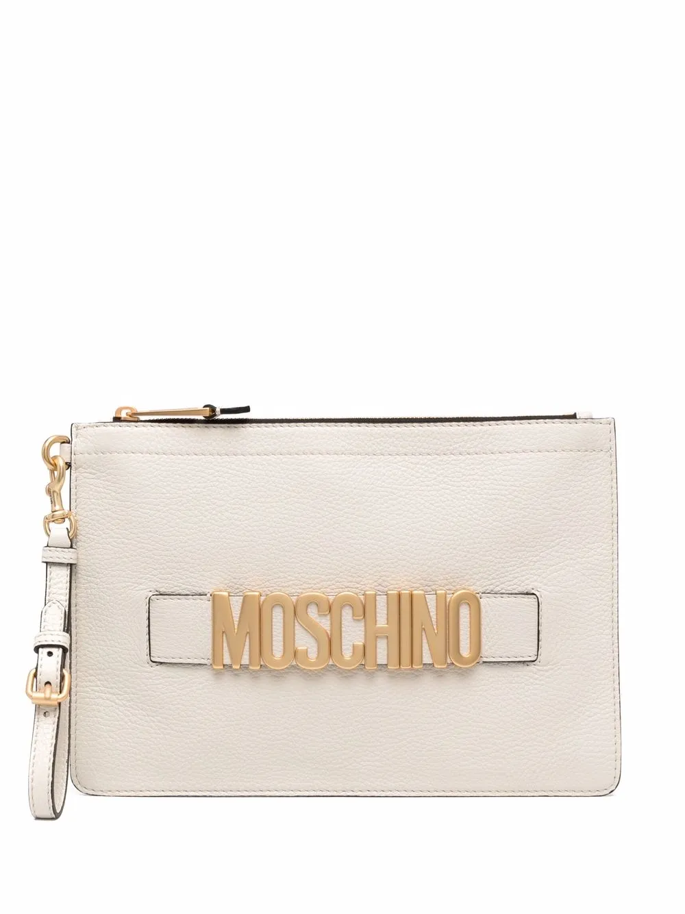 

Moschino bolsa de mano con placa del logo - Neutro